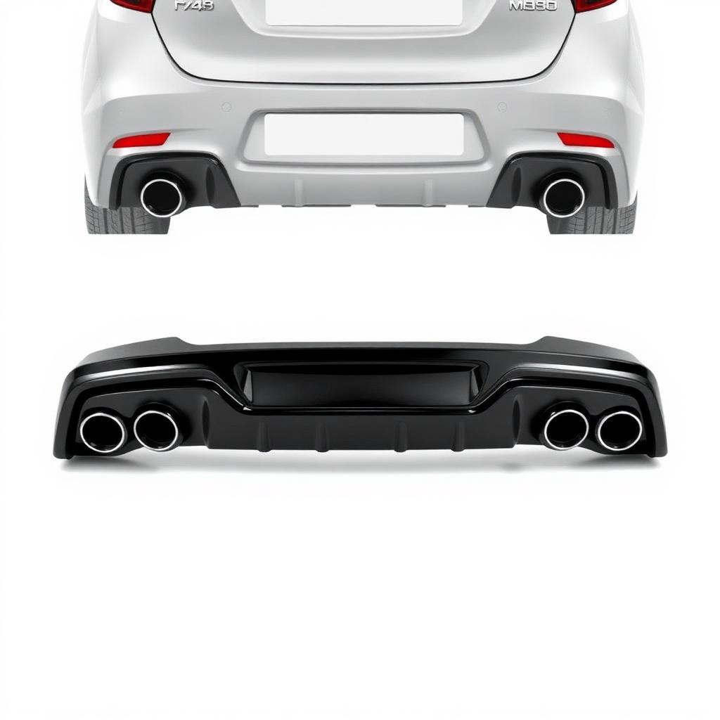Rear diffuser with dual exhaust cut-outs
